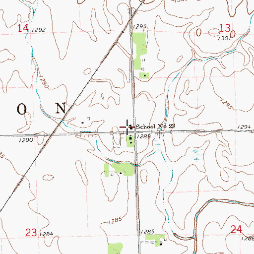 Topographic Map of School Number 23, SD