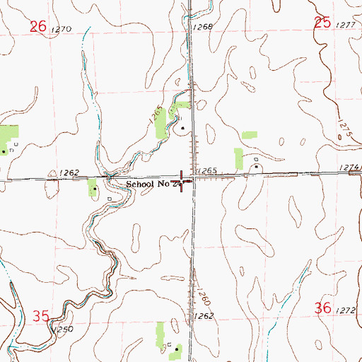 Topographic Map of School Number 24, SD