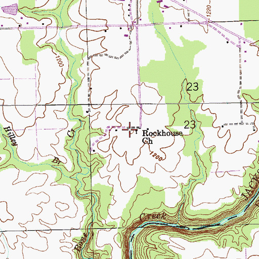 Topographic Map of Rockhouse Church, AL