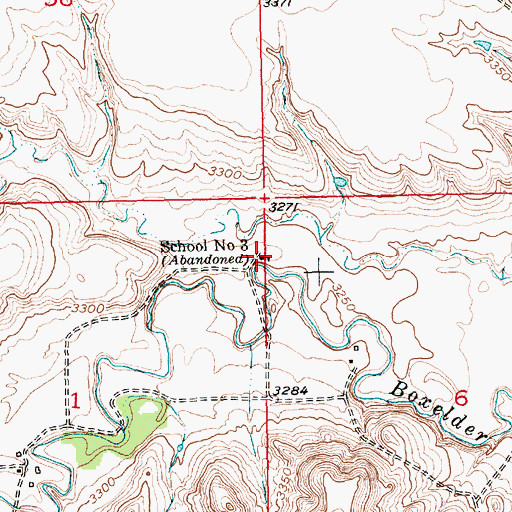 Topographic Map of School Number 3, SD