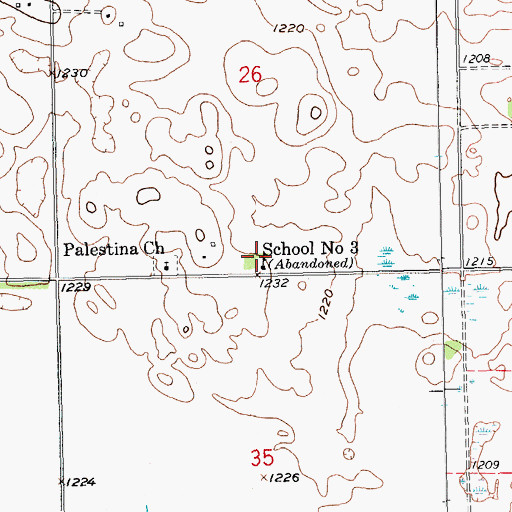 Topographic Map of School Number 3, SD