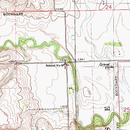 Topographic Map of School Number 3, SD