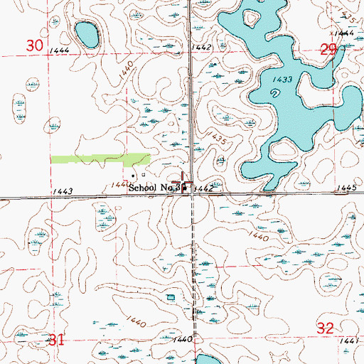Topographic Map of School Number 3, SD