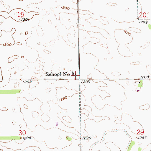 Topographic Map of School Number 3, SD