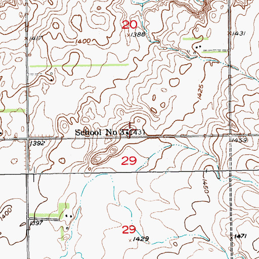 Topographic Map of School Number 3, SD