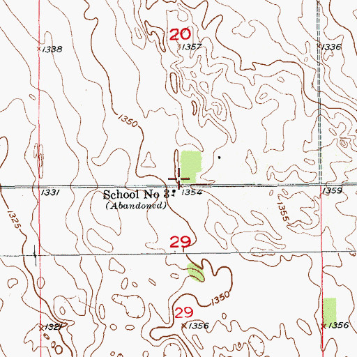 Topographic Map of School Number 3, SD