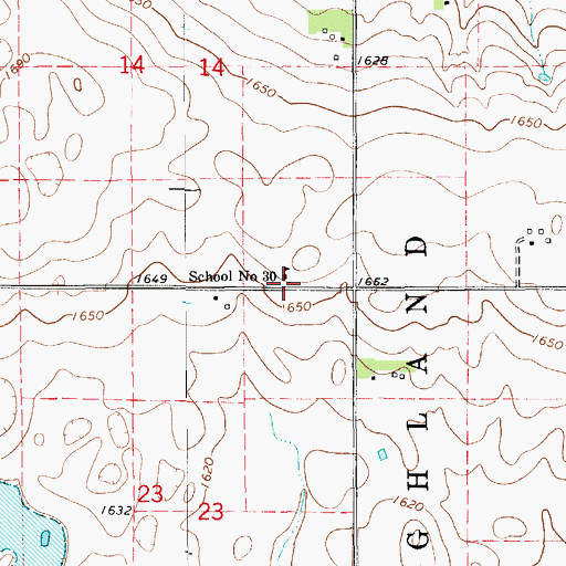 Topographic Map of School Number 30, SD