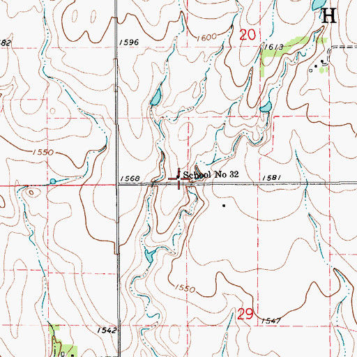 Topographic Map of School Number 32, SD