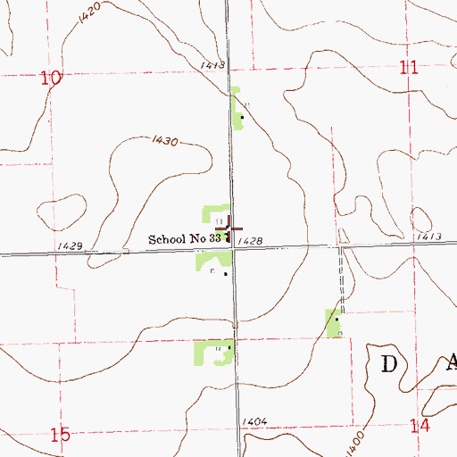 Topographic Map of School Number 33, SD