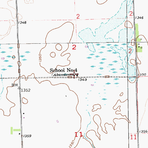 Topographic Map of School Number 4, SD