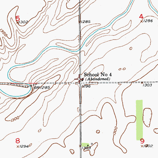 Topographic Map of School Number 4, SD