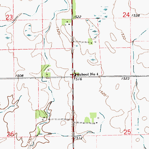 Topographic Map of School Number 4, SD