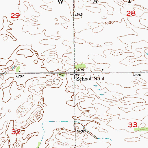 Topographic Map of School Number 4, SD