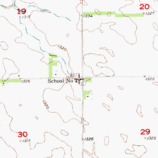 Topographic Map of School Number 4, SD