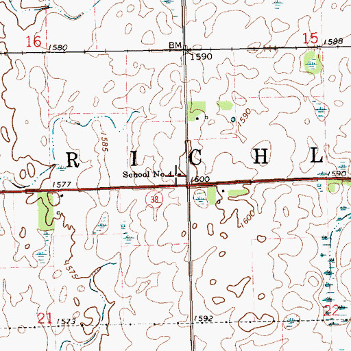 Topographic Map of School Number 4, SD