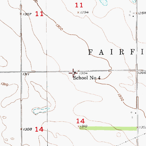 Topographic Map of School Number 4, SD