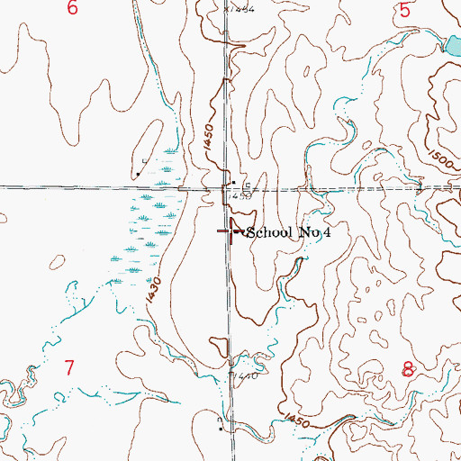 Topographic Map of School Number 4, SD