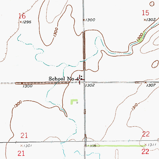 Topographic Map of School Number 4, SD
