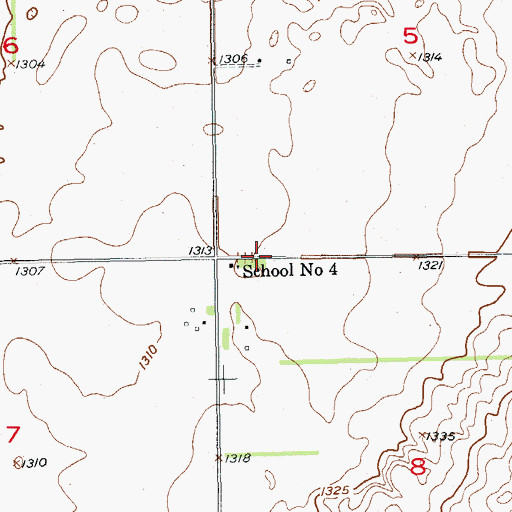 Topographic Map of School Number 4, SD