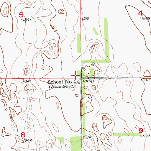 Topographic Map of School Number 4, SD