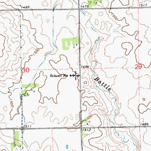 Topographic Map of School Number 4-9, SD