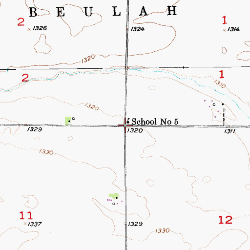 Topographic Map of School Number 5, SD