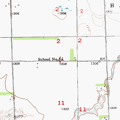 Topographic Map of School Number 5, SD
