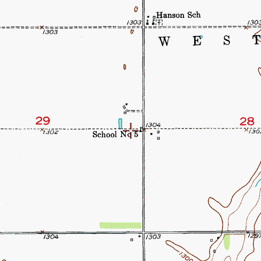 Topographic Map of School Number 5, SD