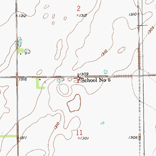 Topographic Map of School Number 5, SD
