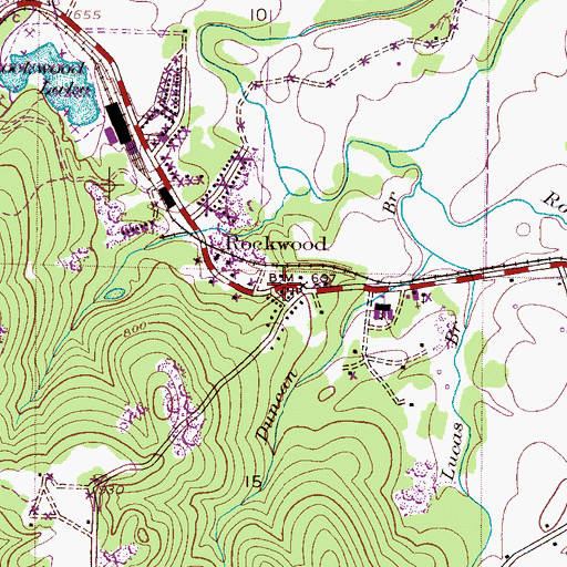 Topographic Map of Rockwood, AL