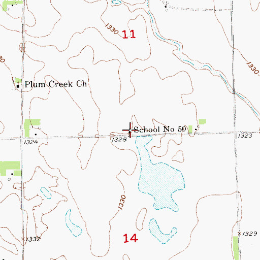 Topographic Map of School Number 50, SD