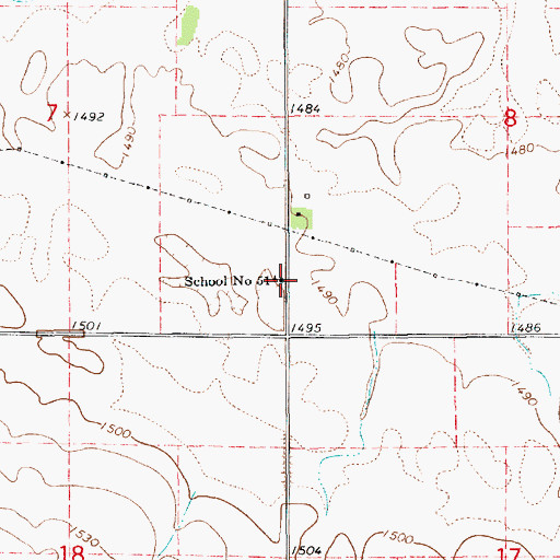 Topographic Map of School Number 51, SD