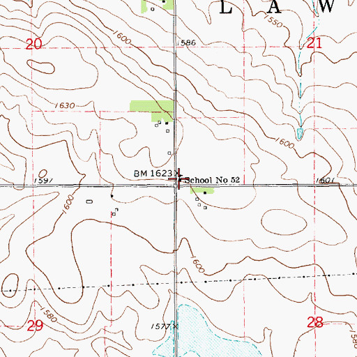 Topographic Map of School Number 52, SD