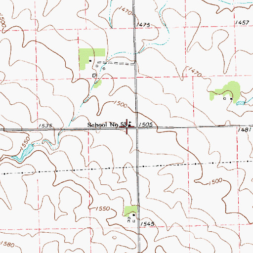 Topographic Map of School Number 53, SD