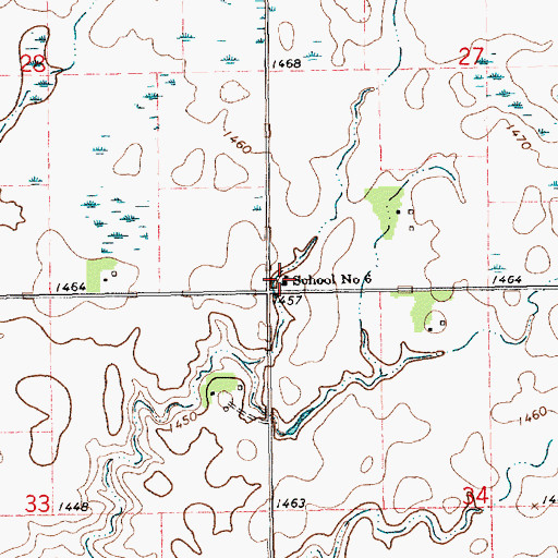 Topographic Map of School Number 6, SD