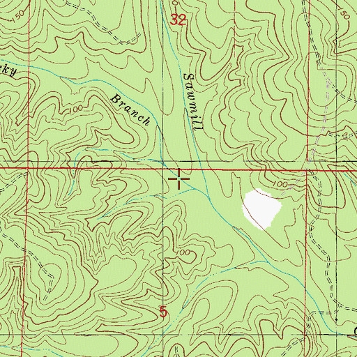 Topographic Map of Rocky Branch, AL