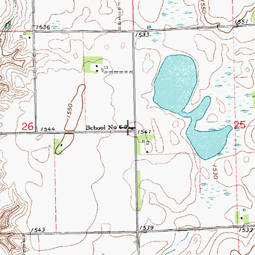 Topographic Map of School Number 6-9, SD