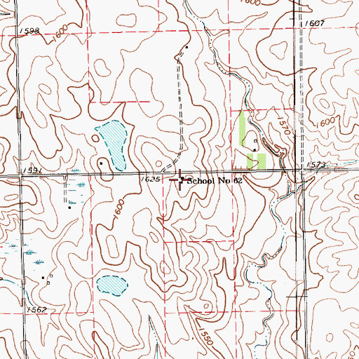 Topographic Map of School Number 62, SD