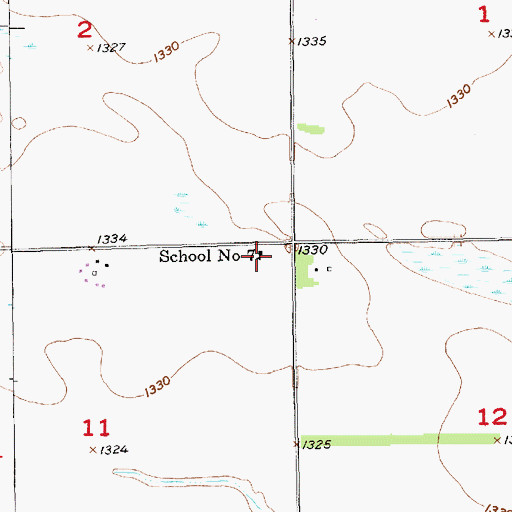 Topographic Map of School Number 7, SD