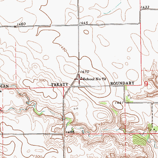Topographic Map of School Number 73, SD