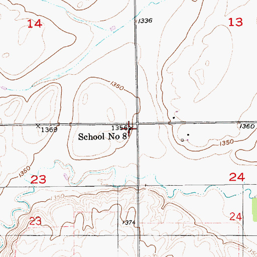 Topographic Map of School Number 8, SD