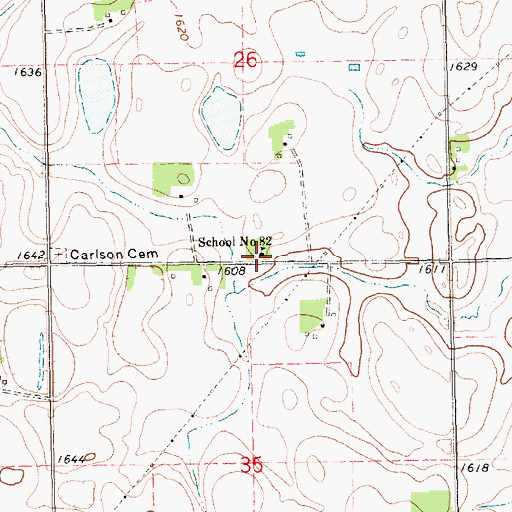 Topographic Map of School Number 82, SD