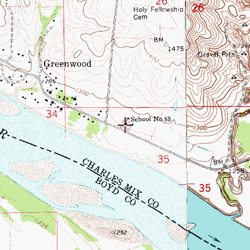 Topographic Map of School Number 83, SD