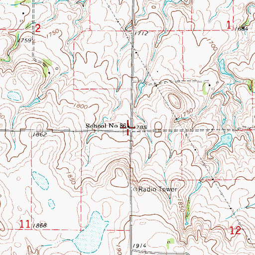 Topographic Map of School Number 86, SD