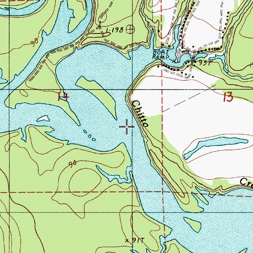 Topographic Map of Rocky Branch, AL