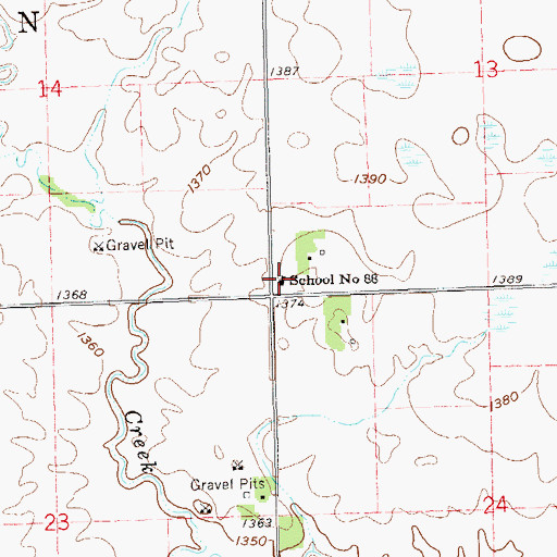 Topographic Map of School Number 88, SD