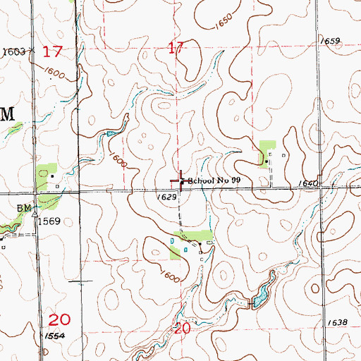 Topographic Map of School Number 99, SD