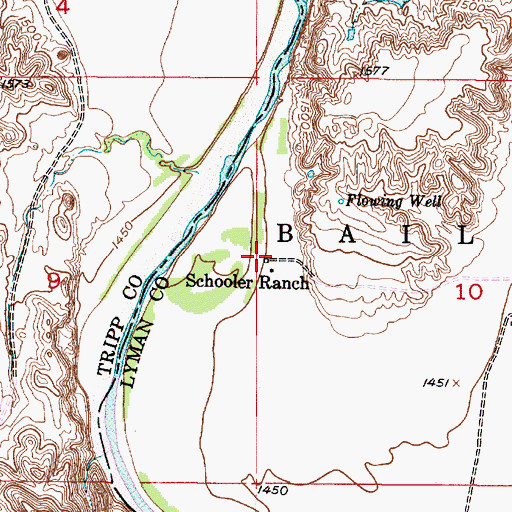 Topographic Map of Schooler Ranch, SD