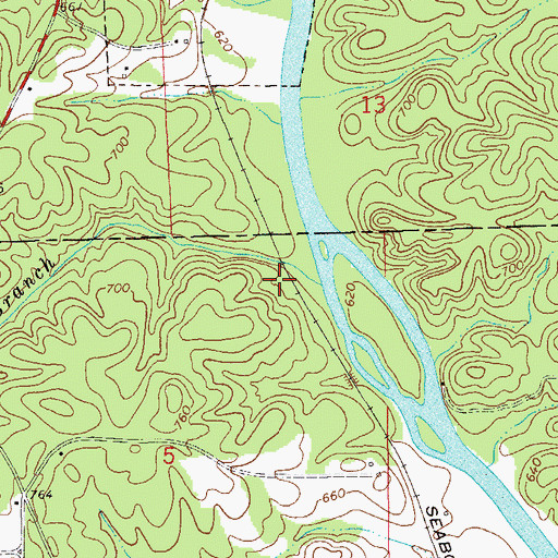 Topographic Map of Rocky Branch, AL