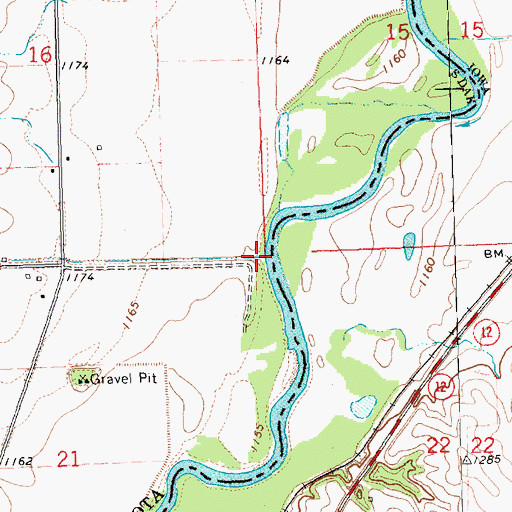 Topographic Map of Scott Creek, SD